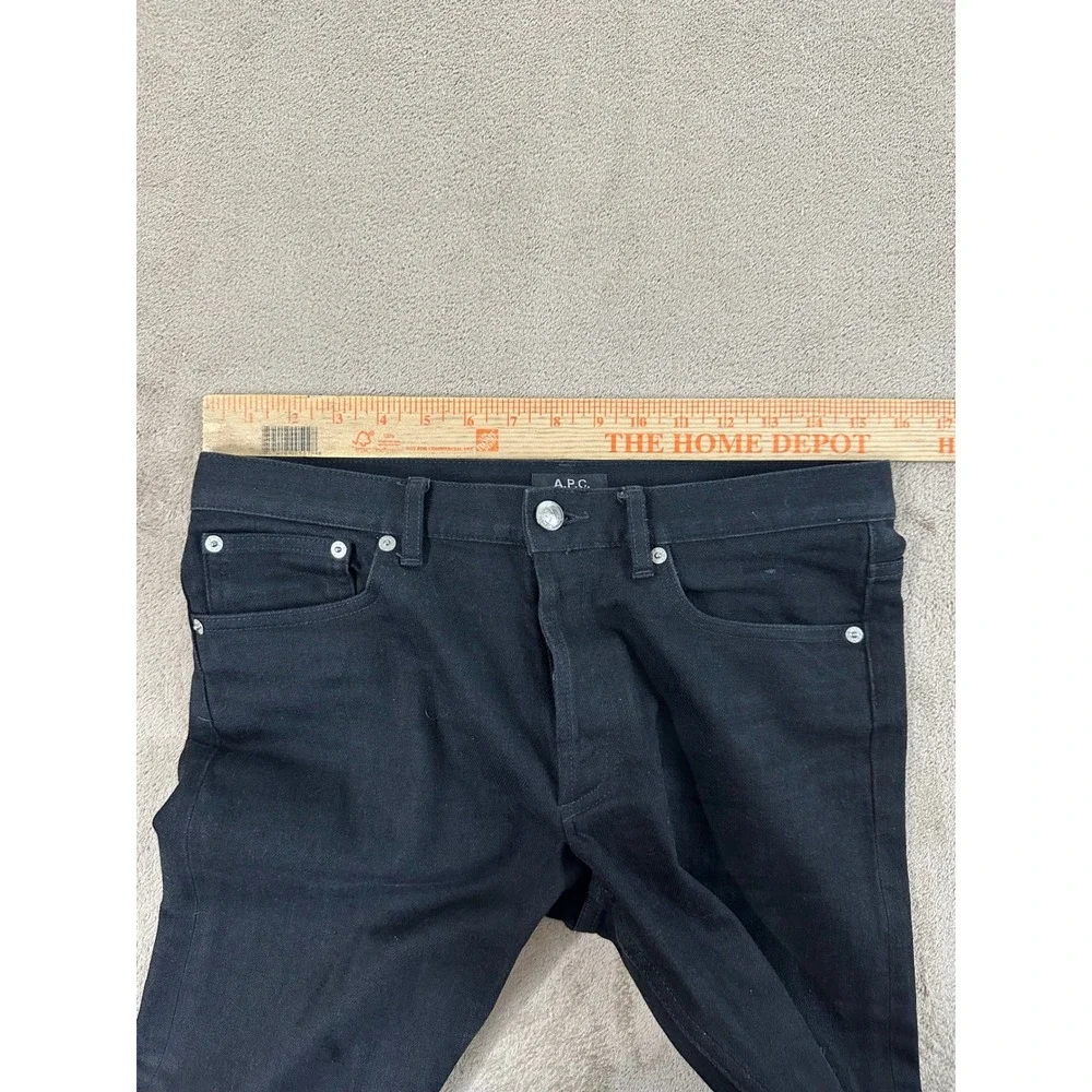 APC Petit Standard Jean Droit Etroit Black Denim Jeans Size 29(31) x 31 EUC